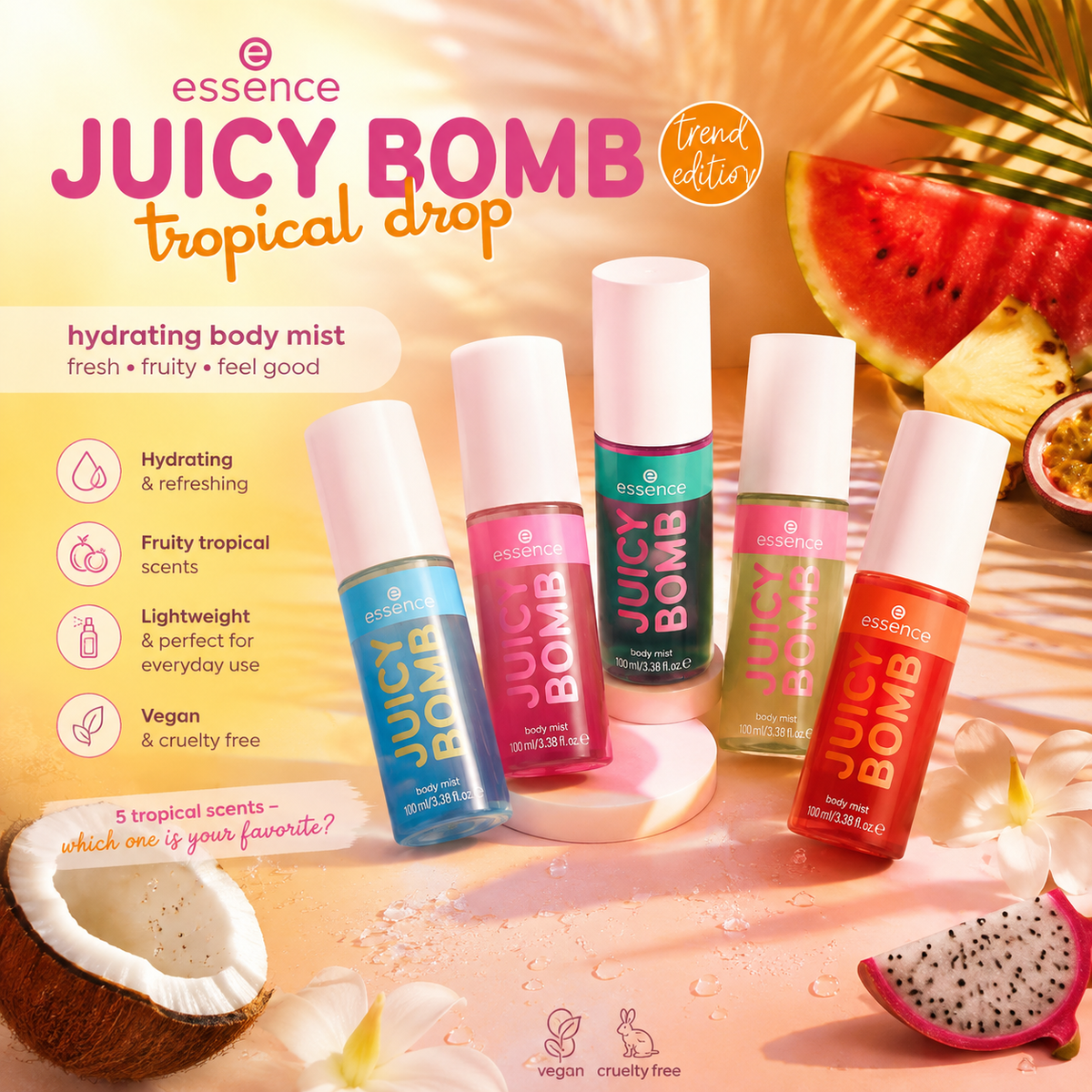 Essence Juicy Bomb TropicalDrop Body Mist