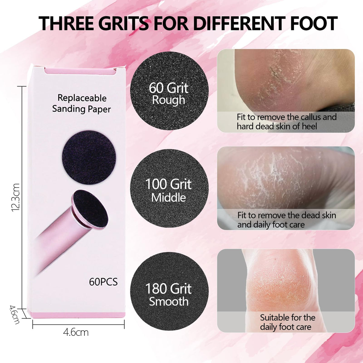 Replaceable Sanding Paper Nail & Foot Care Diamond Disk Nail Drill Bit Dead Skin Callus remover