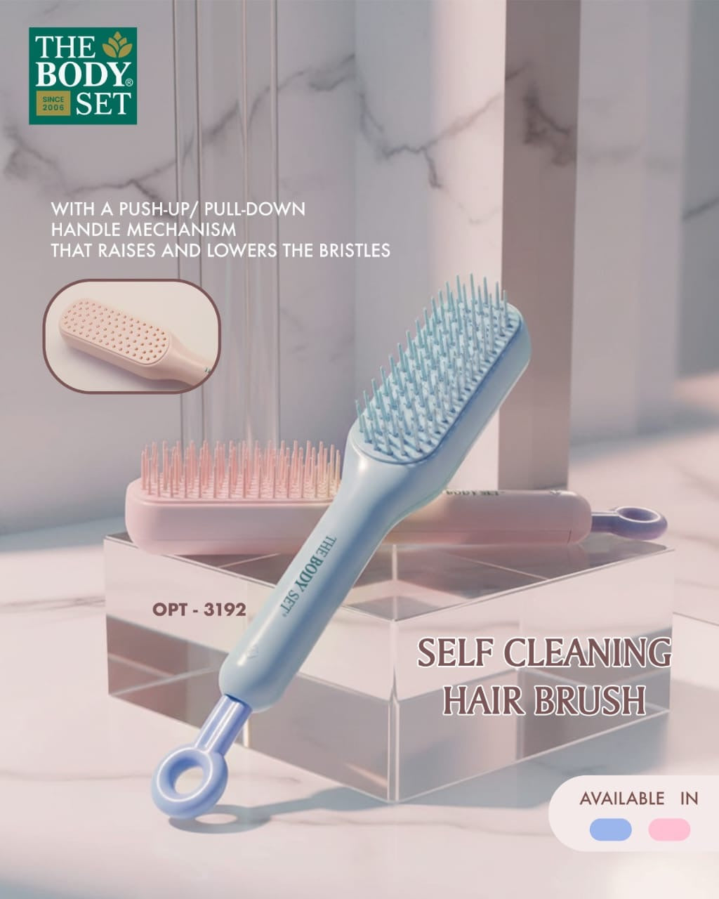 Self cleaning hair brush
