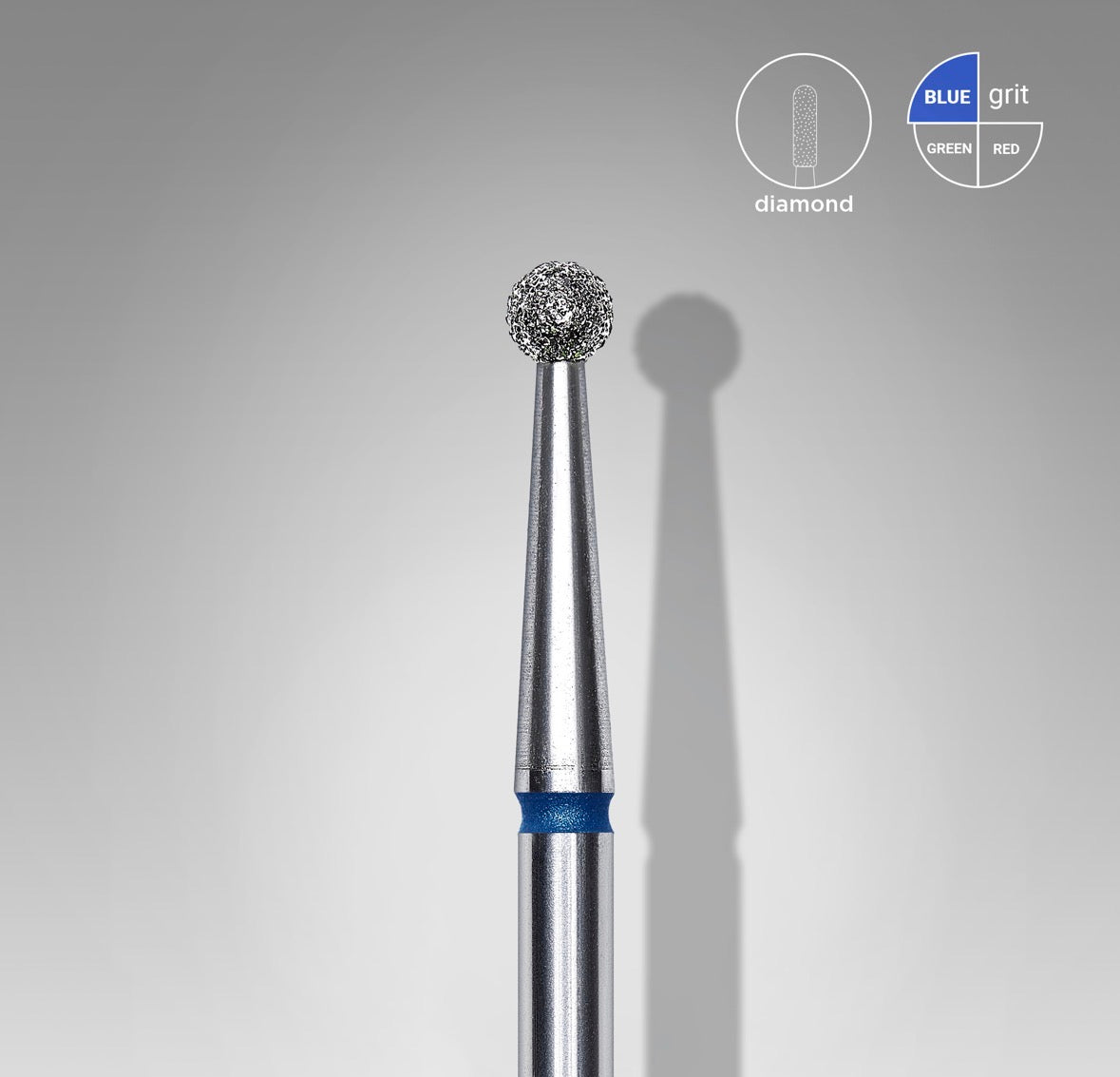 4 Diamond nail drill bit ball blue EXPERT head diameter 2,5 mm