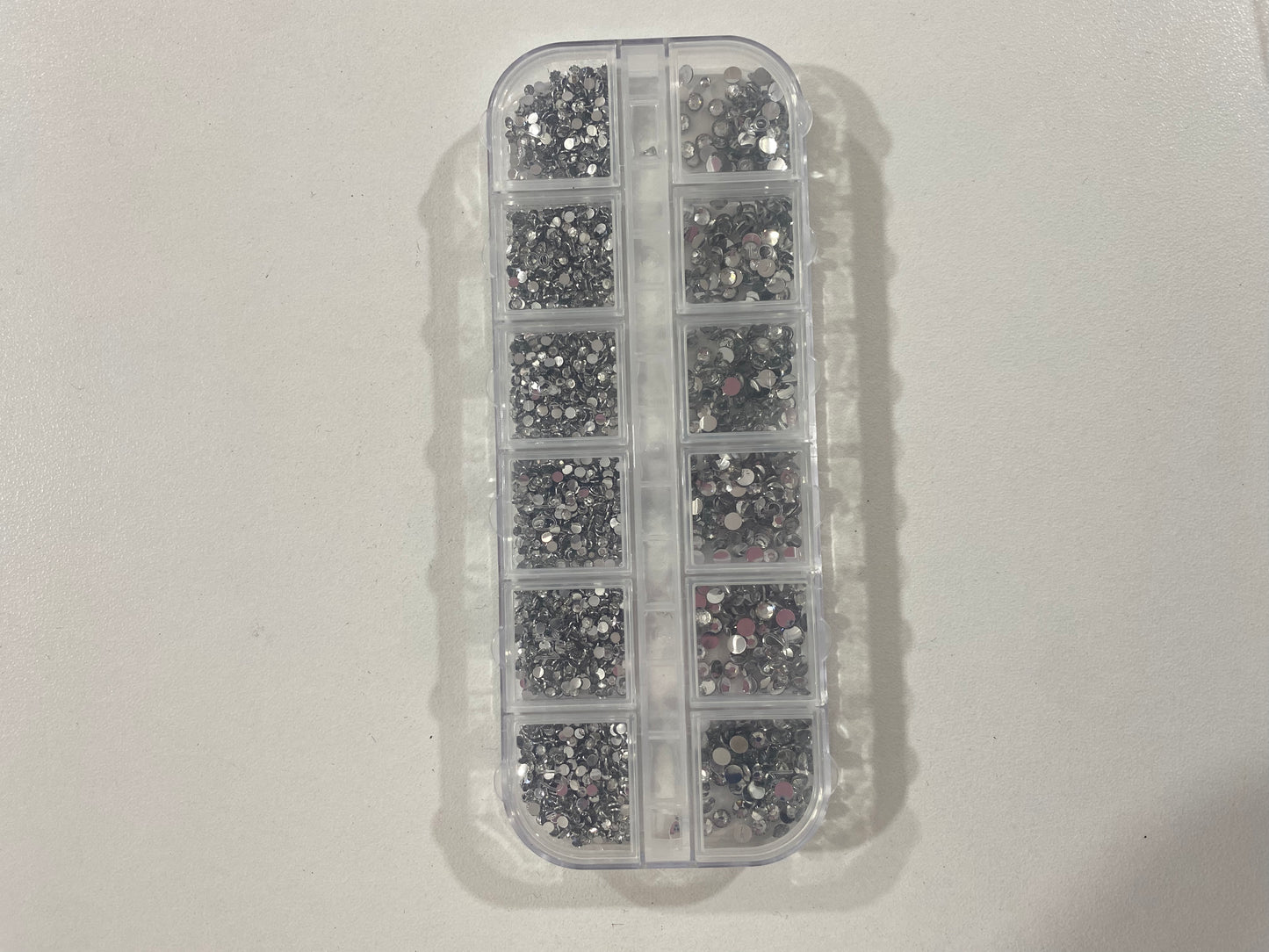 12 Grids silver Rhinestones