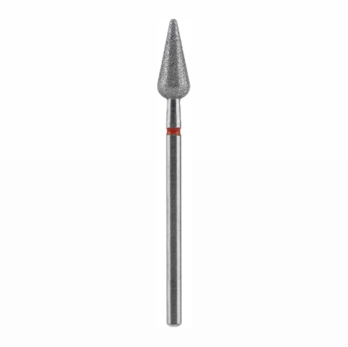 20 Diamond nail drill bit pointed pear red EXPERT head diameter 5 mm / working part 12 mm