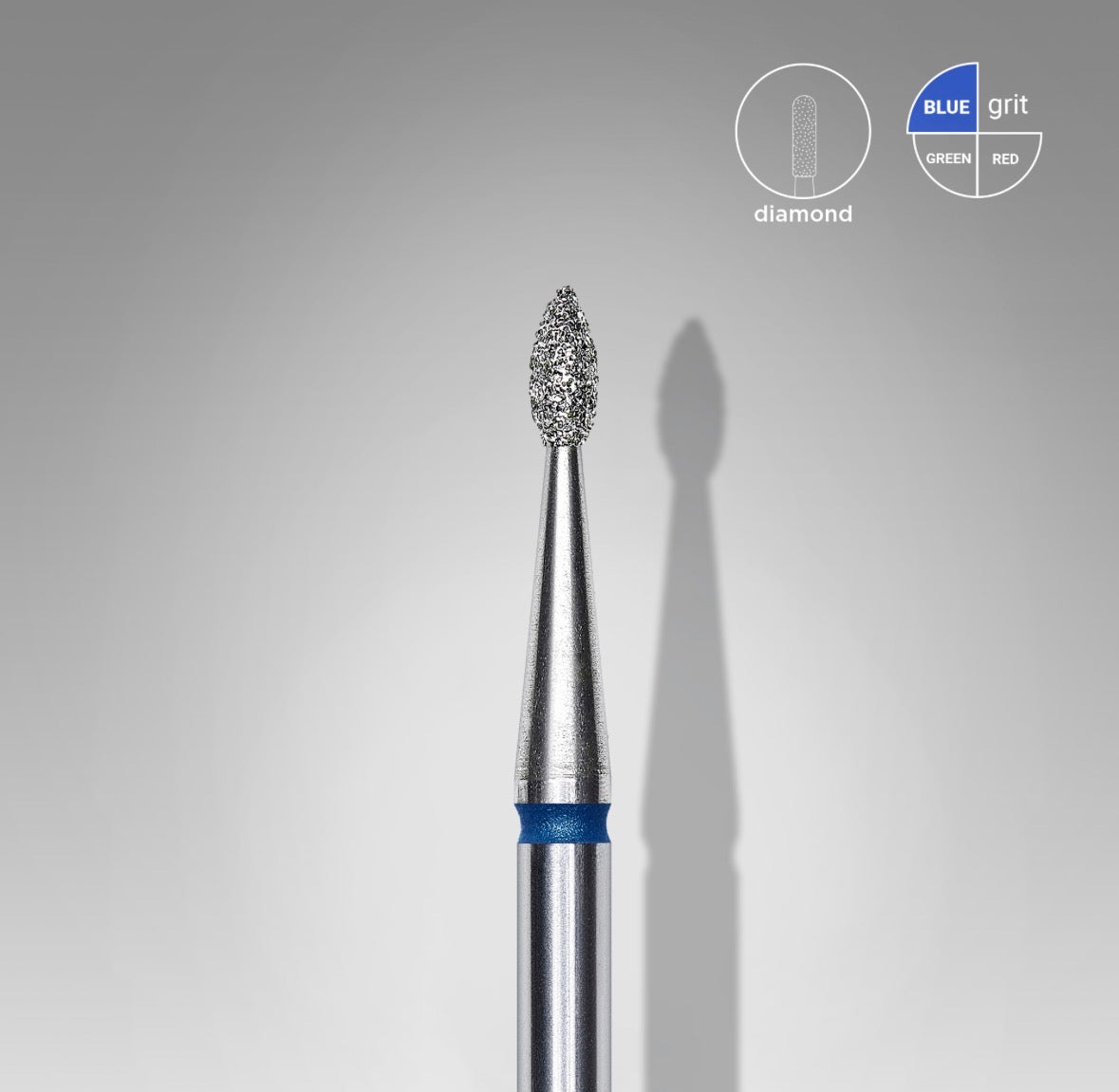 8 Diamond nail drill bit drop blue EXPERT head diameter 1,6 mm / working part 4 mm