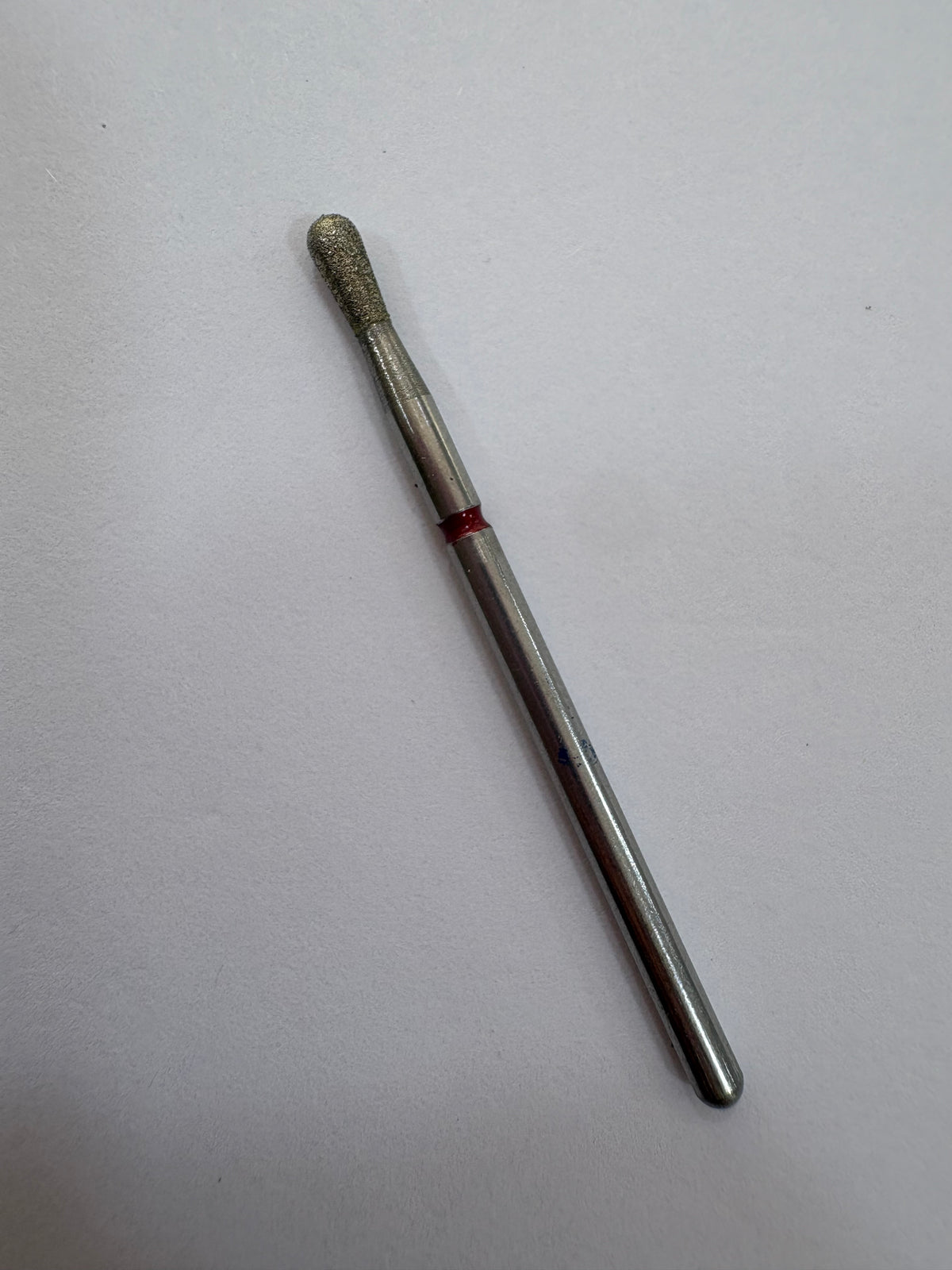 1 Diamond nail drill bit, “Pear”, 2.5*7 mm, Red , Taiwan