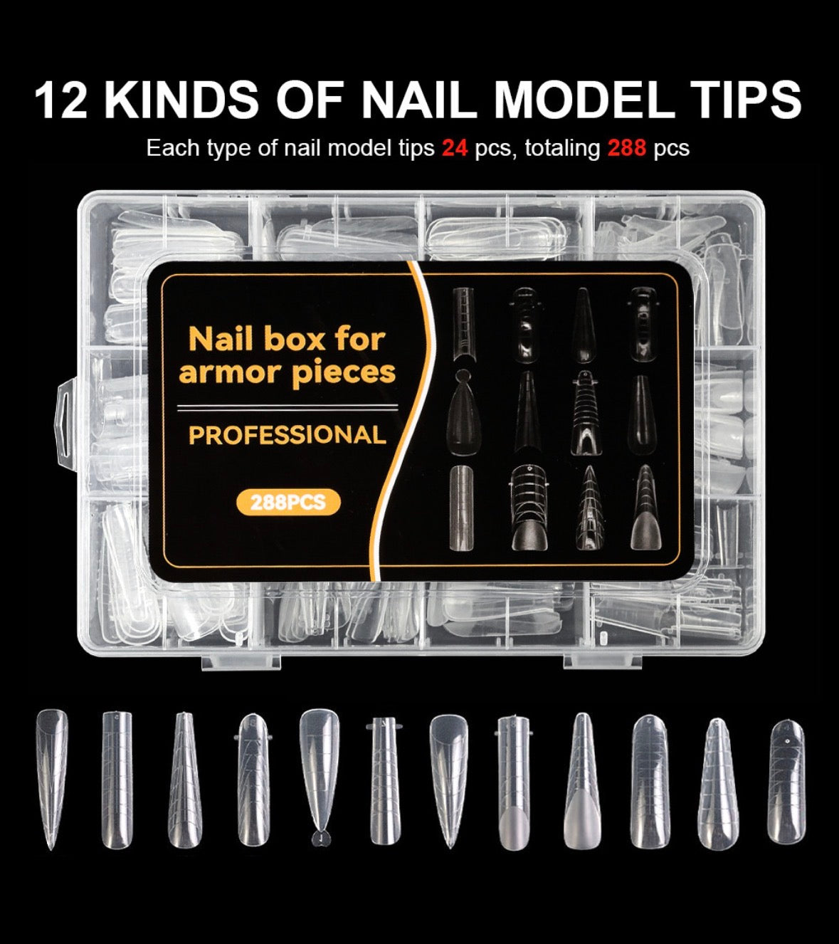 VINIMAY Dual Form, Plastic Nail Form, Poly Gel Tips 12 Shape