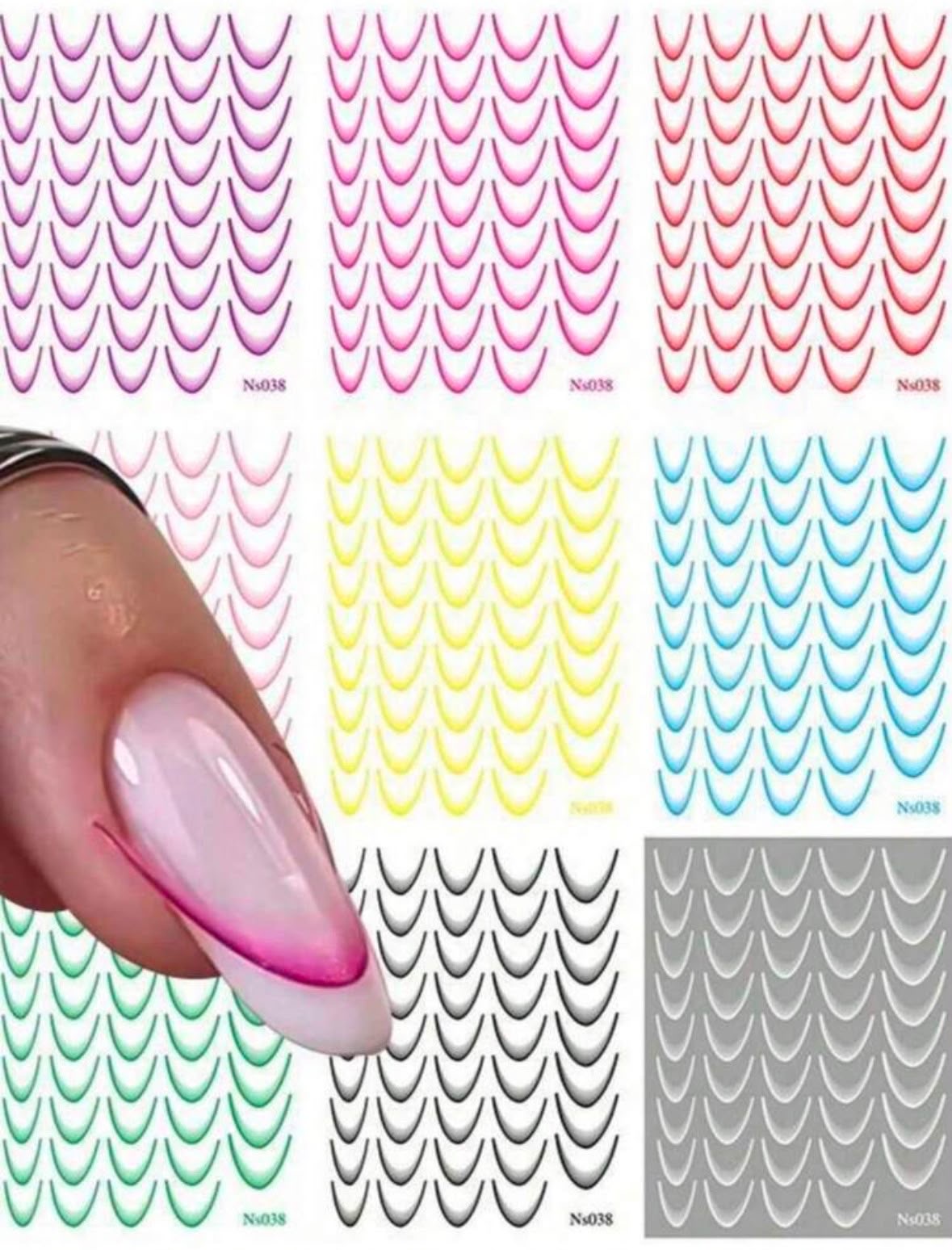 Nail Design Sticker French Ombré