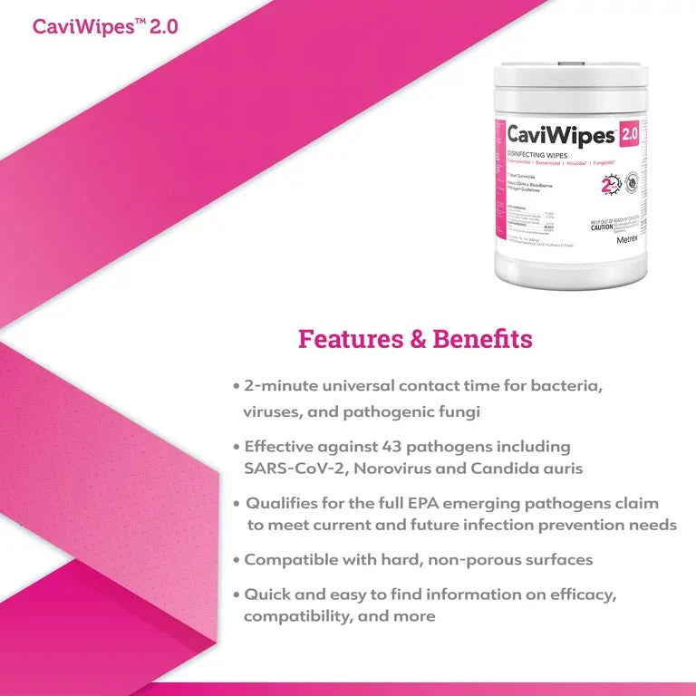 CaviWipes Disinfecting Antibacterial Wipes