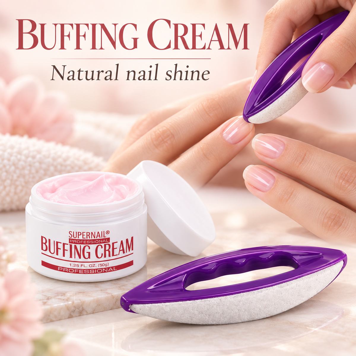Buffing Cream, Nails Polishing Kit for Shiny Nails