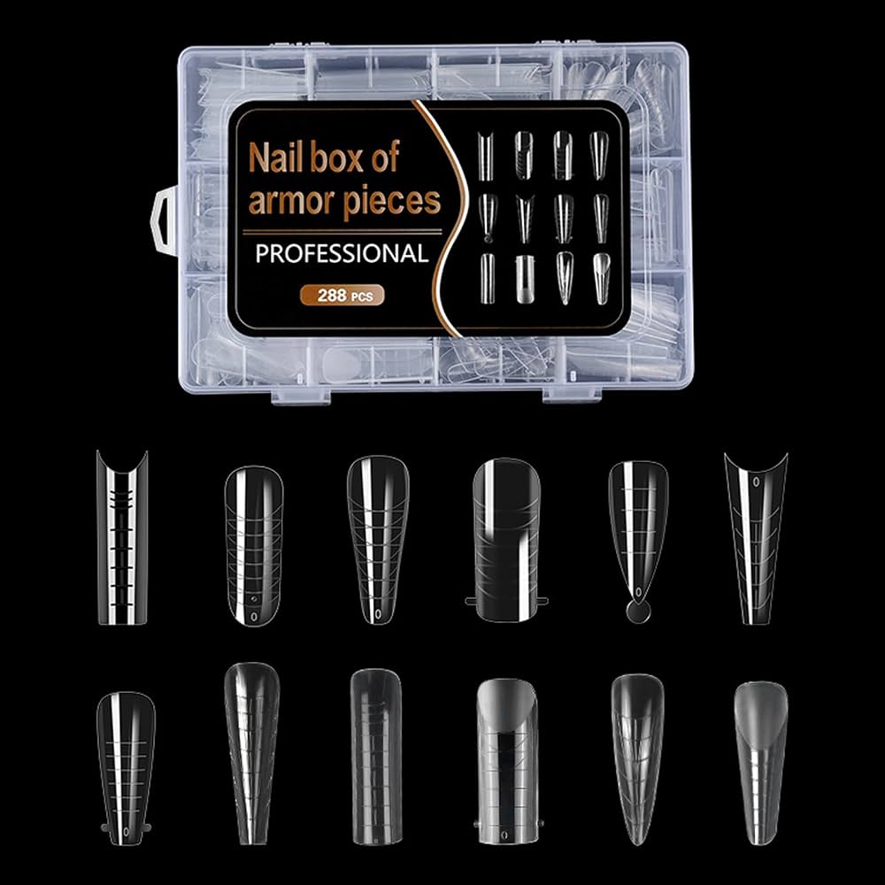 VINIMAY Dual Form, Plastic Nail Form, Poly Gel Tips 12 Shape