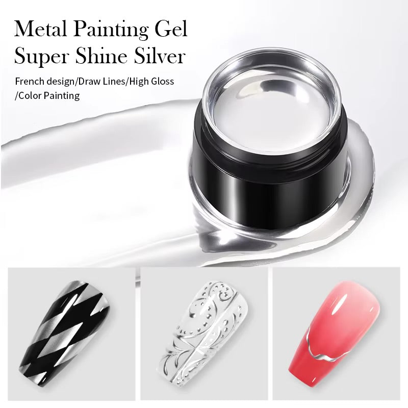 Metallic Mirror Nail Art Painting Gel