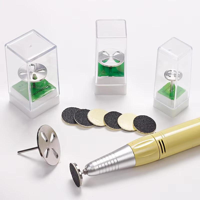 Round Thick Stainless Steel Pedicure Drill Bit Metal Disk for electric Drill Machine Callus Remover Foot Drill