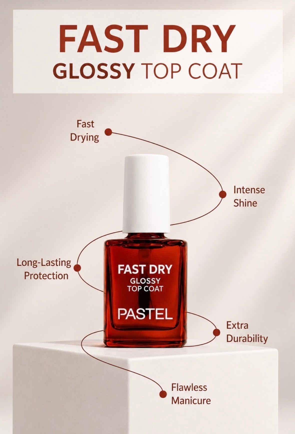 Pastel Fast Dry Glossy Top Coat (10ml)
