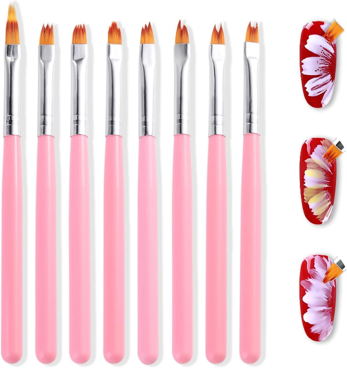 Brushes Set 8pcs for Nail Art Designs