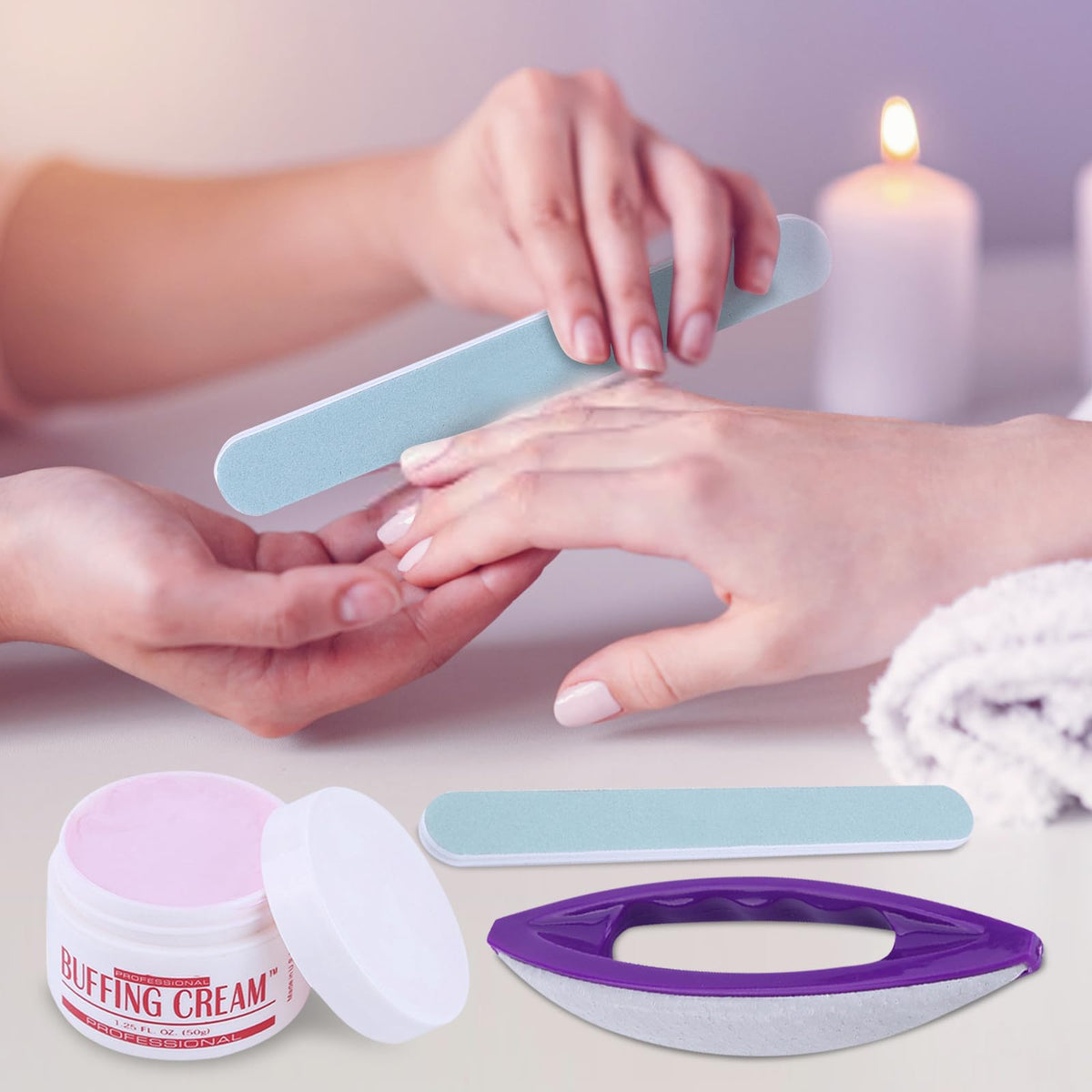 Buffing Cream, Nails Polishing Kit for Shiny Nails