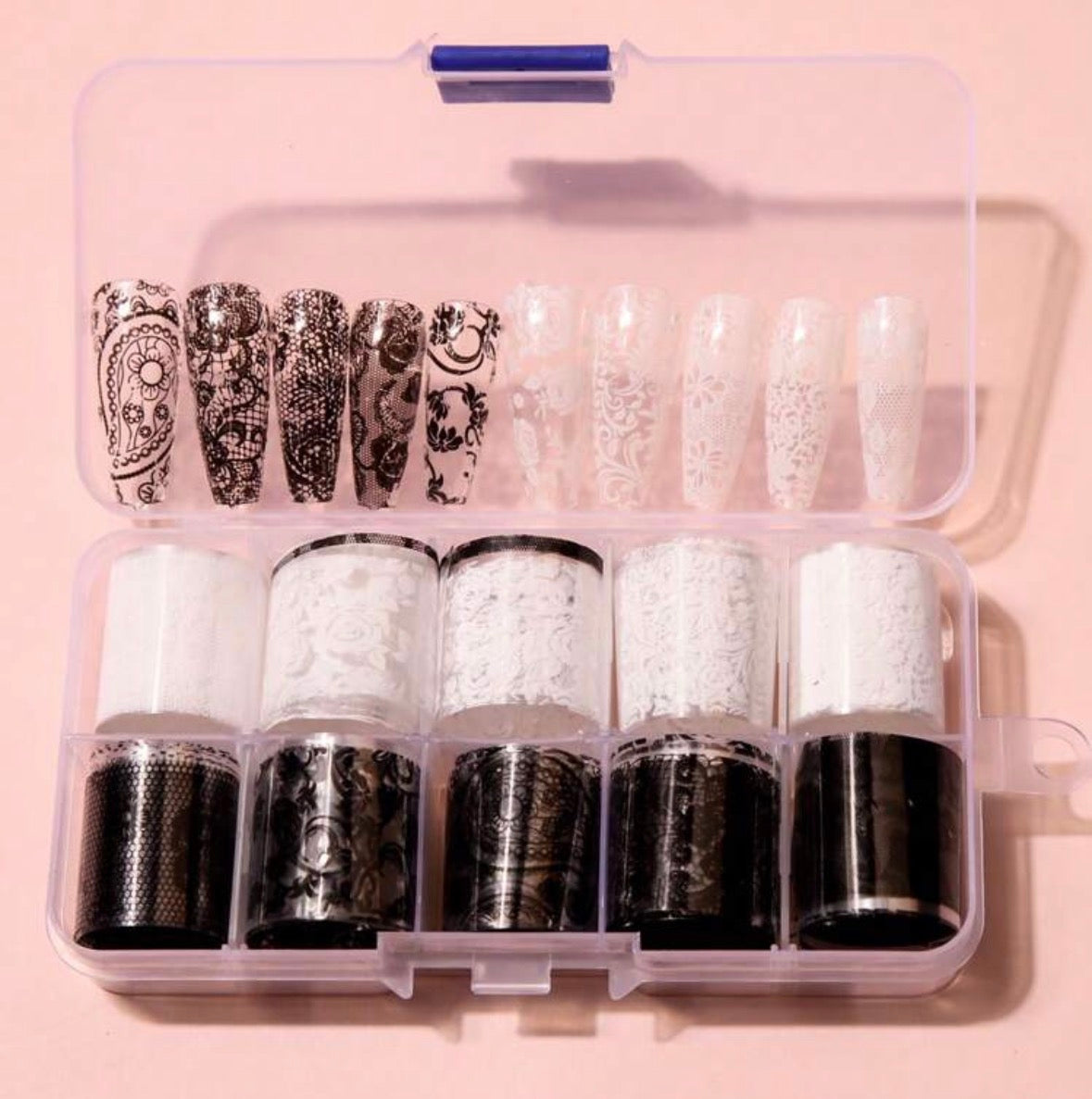 Lace Flower Nail Art Transfer Foils Stickers, Dentelle Nail Design Foil Stickers