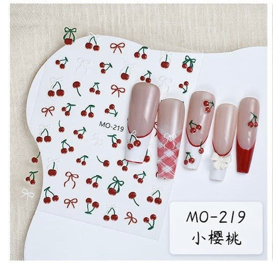Nail Design Sticker Cherry