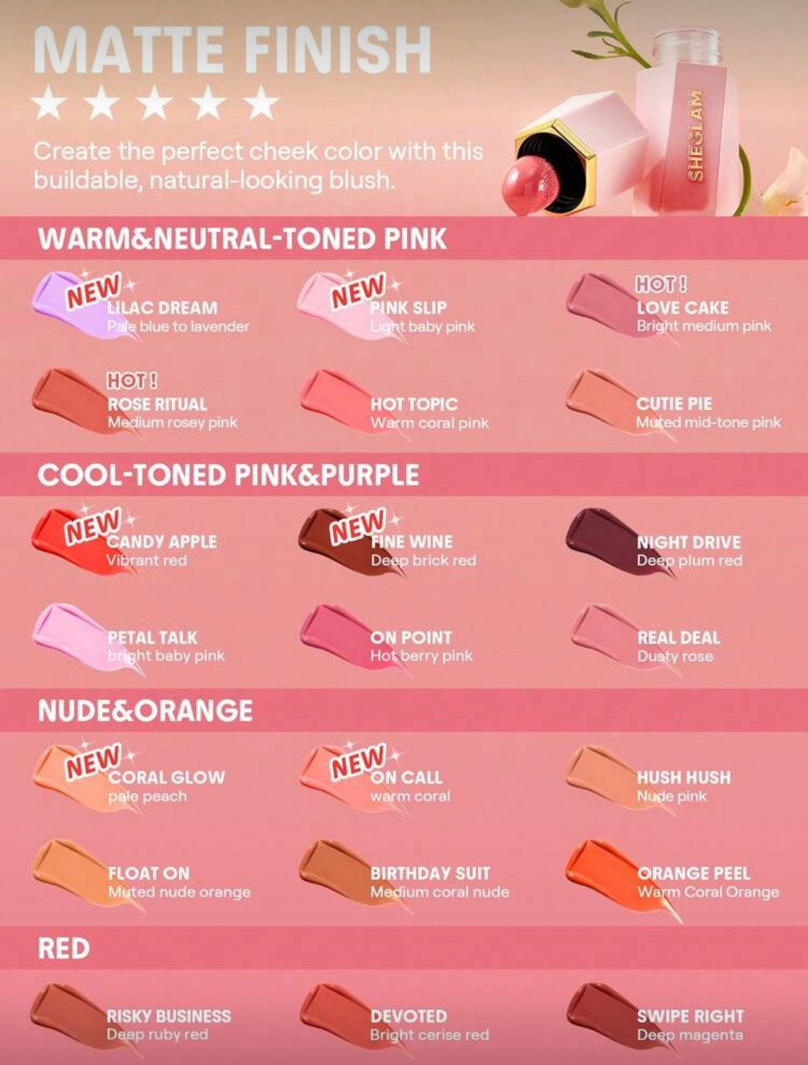 SHEGLAM liquid blush matte