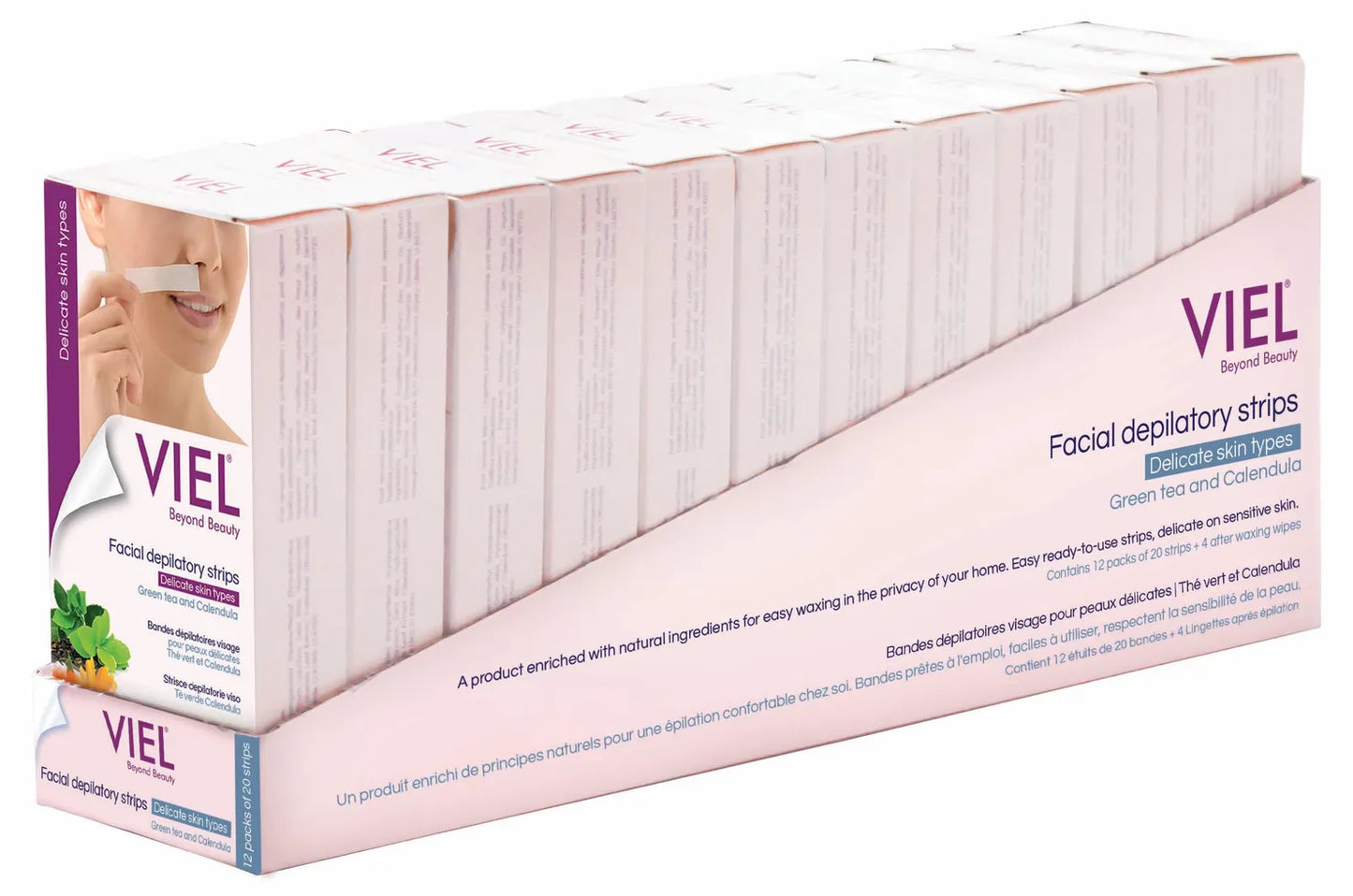 VIEL Facial Depilatory Wax Strips+after waxing wipes