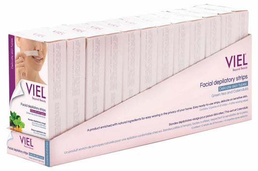 VIEL Facial Depilatory Wax Strips+after waxing wipes