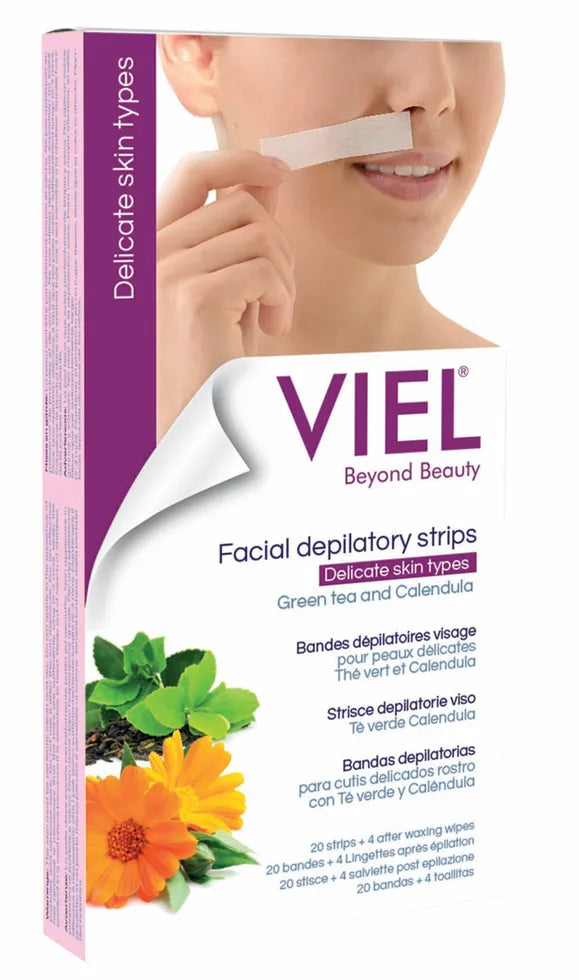 VIEL Facial Depilatory Wax Strips+after waxing wipes