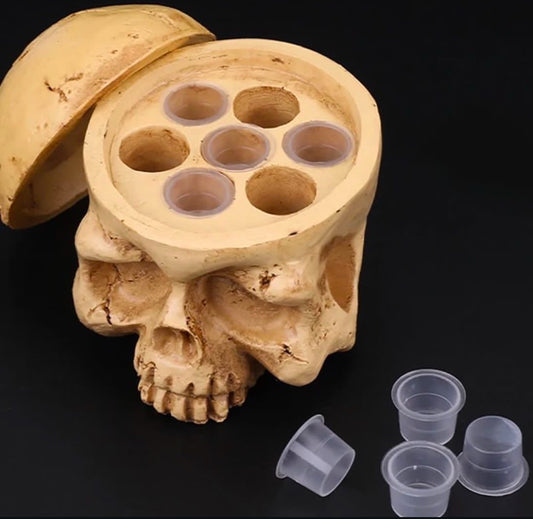 Skull Tattoo Ink Cup Holder